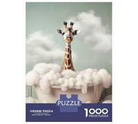 Jigsaw Puzzles 1000 Pieces for Teenagers Giraffe Taking A Bath Jigsaws for Adults Relax Games Staycation Kill Time Help The Brain Exercise 52x38cm/1000pcs