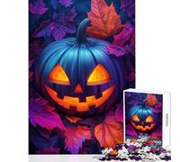 Jigsaw Puzzles 1000 Pieces for Teenagers Glowing Jack-o'-Lantern Jigsaw 1000 Piece Anti-Stress Toys Birthday Gifts Improve Memory (38x52cm)
