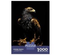 Jigsaw Puzzles 1000 Pieces for Teenagers Gold Dark Eagle Jigsaws for Adults Fun Games Perfect Decoration Unique Birthday And Gifts 52x38cm/1000pcs