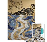 Jigsaw Puzzles 1000 Pieces for Teenagers Gold Mountain Art Kintsugi Puzzle for Adults Hands-on Game Difficult Hard Stress Reduction Gifts (Size 38x52cm)