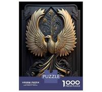 Jigsaw Puzzles 1000 Pieces for Teenagers Golden God Phoenix Deco Jigsaw for Adults Toy Wall Decor Precision Cutting Stress Reduction Gifts 52x38cm/1000pcs
