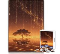 Jigsaw Puzzles 1000 Pieces for Teenagers Golden Tree Falling Stars Toy Intellectual Game Enhance Memory Gift Birthday Size 38x26cm
