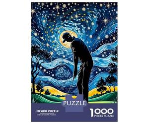 Jigsaw Puzzles 1000 Pieces for Teenagers Golf Starry Night Puzzles for Adults Brain Teaser Game Analysis And Logic Unique Birthday And Gifts 52x38cm/1000pcs
