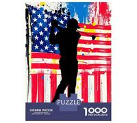 Jigsaw Puzzles 1000 Pieces for Teenagers Golfing American Flag Adult Jigsaw Puzzle Fun Games Improve Memory Help The Brain Exercise 70x50cm/1000pcs