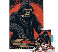 Jigsaw Puzzles 1000 Pieces for Teenagers Gorilla DJ Start The Party Jigsaw Puzzle Brain Teaser Game Precision Cutting for Birthday, Chrismas (Size 38x52cm)