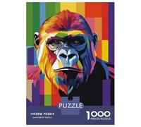 Jigsaw Puzzles 1000 Pieces for Teenagers Gorilla Pop Art Puzzle for Adults Brain Teaser Game Stress Reliever for Birthday, Chrismas 70x50cm/1000pcs