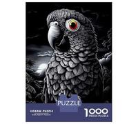 Jigsaw Puzzles 1000 Pieces for Teenagers Gray Parrot Night Portrait Jigsaws for Adults Relax Games Staycation Kill Time Help The Brain Exercise 52x38cm/1000pcs