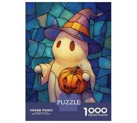 Jigsaw Puzzles 1000 Pieces for Teenagers Halloween Ghost with Pumpkin And Hat Adult Jigsaw Hands-on Game Presents for Women for Birthday, Chrismas 70x50cm/1000pcs