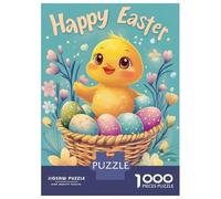 Jigsaw Puzzles 1000 Pieces for Teenagers Happy Easter Chick with Eggs Adult Jigsaw Toy Wall Decor Staycation Kill Time Help The Brain Exercise 70x50cm/1000pcs