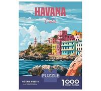 Jigsaw Puzzles 1000 Pieces for Teenagers Havana Cuba Adult Jigsaw Toy Wall Decor Staycation Kill Time Help The Brain Exercise 38x26cm/1000pcs