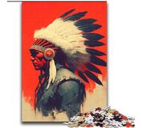 Jigsaw Puzzles 1000 Pieces for Teenagers Heritage in Silence - Native American Chief Portrait Educational Games Family Activities Gift For Birthdays (size 38x52cm)
