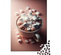 Jigsaw Puzzles 1000 Pieces for Teenagers Hot Chocolate Marshmallows Cup Jigsaw for Adults Relaxing Games Improve Memory Stress Reduction Gifts 70x50cm/1000pcs