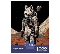 Jigsaw Puzzles 1000 Pieces for Teenagers Husky Astronaut On Mars Jigsaws for Adults Relax Games Staycation Kill Time Help The Brain Exercise 52x38cm/1000pcs