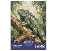 Jigsaw Puzzles 1000 Pieces for Teenagers Iguana on A Tree Branch Jigsaw for Adults Relaxing Games Improve Memory Stress Reduction Gifts 52x38cm/1000pcs