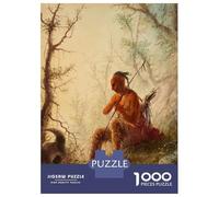 Jigsaw Puzzles 1000 Pieces for Teenagers Indian Hunter Resting Puzzle for Adults Family Games Enhance Memory Deal As Gifts for The Whole Family 38x26cm/1000pcs