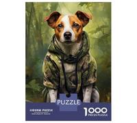 Jigsaw Puzzles 1000 Pieces for Teenagers Jack Russell Terrier Camo Puzzles for Adults DIY Toys Precision Cutting Help The Brain Exercise 70x50cm/1000pcs