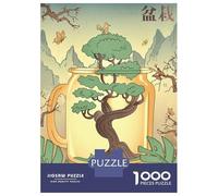 Jigsaw Puzzles 1000 Pieces for Teenagers Japanese Bonsai Tree Fuji Puzzle for Adults Brain Teaser Game Stress Reliever for Birthday, Chrismas 38x26cm/1000pcs