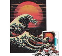 Jigsaw Puzzles 1000 Pieces for Teenagers Japanese Waves Jigsaw 1000 Piece Relaxing Games Gifts Birthday Analysis And Logic (Size 38x52cm)