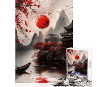 Jigsaw Puzzles 1000 Pieces for Teenagers Japanese Zen Garden Nature Serene Brain Teaser Game Hand Speed Race Anti-Stress Toys Christmas Birthday Gifts (38X26CM)