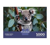 Jigsaw Puzzles 1000 Pieces for Teenagers Koala on Eucalyptus Tree Branch Adult Jigsaw Puzzle Fun Games Improve Memory Help The Brain Exercise 52x38cm/1000pcs