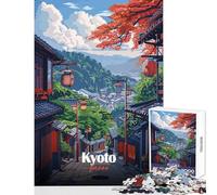 Jigsaw Puzzles 1000 Pieces for Teenagers Kyoto Japan Street View Illustration Joyful Shared Home Pastime Fun Thoughtful Selection (50x75cm)
