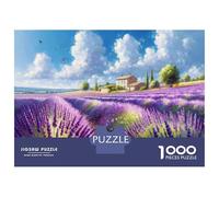 Jigsaw Puzzles 1000 Pieces for Teenagers Lavender Field with House Adult Jigsaw Puzzle Fun Games Improve Memory Help The Brain Exercise 52x38cm/1000pcs