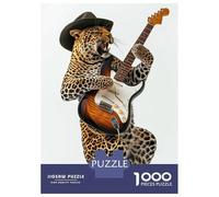 Jigsaw Puzzles 1000 Pieces for Teenagers Leopard Guitar Puzzles for Adults DIY Toys Precision Cutting Help The Brain Exercise 38x26cm/1000pcs