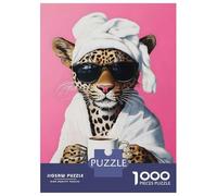 Jigsaw Puzzles 1000 Pieces for Teenagers Leopard in A Robe Jigsaws for Adults Fun Games Perfect Decoration Unique Birthday And Gifts 52x38cm/1000pcs