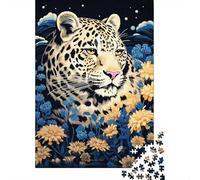 Jigsaw Puzzles 1000 Pieces for Teenagers Leopard in Flowers Adult Jigsaw Hands-on Game But Fun And Humorous Stress Reduction Gifts 38x26cm/1000pcs