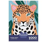 Jigsaw Puzzles 1000 Pieces for Teenagers Leopard Portrait with Tropical Leaves Jigsaws for Adults Relaxing Games Analysis And Logic for Birthday, Chrismas 70x50cm/1000pcs