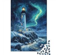 Jigsaw Puzzles 1000 Pieces for Teenagers Lighthouse Aurora Winter Scene Adult Jigsaw Hands-on Game But Fun And Humorous Stress Reduction Gifts 52x38cm/1000pcs