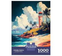 Jigsaw Puzzles 1000 Pieces for Teenagers Lighthouse Beach Art Adult Jigsaw Hands-on Game But Fun And Humorous Stress Reduction Gifts 52x38cm/1000pcs