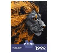 Jigsaw Puzzles 1000 Pieces for Teenagers Lion Portrait with Golden Mane Puzzle for Adults Fun Games Enhance Memory Unique Birthday And Gifts 38x26cm/1000pcs