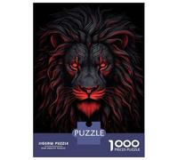 Jigsaw Puzzles 1000 Pieces for Teenagers Lion Red And Black Animals Puzzle for Adults Brain Teaser Game Stress Reliever for Birthday, Chrismas 70x50cm/1000pcs