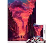 Jigsaw Puzzles 1000 Pieces for Teenagers London Retro Synthwave Educational Toy Birthday Gifts Hands-on Game with Matching Poster And Trivia Sheet Size 38x26cm