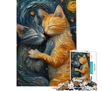 Jigsaw Puzzles 1000 Pieces for Teenagers Loving Cats Puzzle for Adults Hands-on Game Difficult Hard Stress Reduction Gifts (Size 38x26cm)