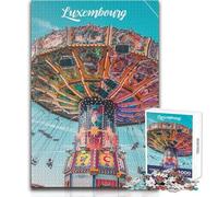 Jigsaw Puzzles 1000 Pieces for Teenagers Luxembourg City Beautiful Design Game Difficult Challenge Anti-Stress Toys Size 50x75cm