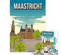 Jigsaw Puzzles 1000 Pieces for Teenagers Maastricht Holland Skyline Cityscape Impossible Game Addictive Toys to Cultivate Patience Gifts Birthday Wall Art (Size 75x50cm)