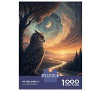 Jigsaw Puzzles 1000 Pieces for Teenagers Majestic Owl Overlooking A Serene Landscape Puzzle for Adults Family Game Staycation Kill Time Stress Reduction Gifts 38x26cm/1000pcs