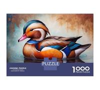 Jigsaw Puzzles 1000 Pieces for Teenagers Mandarin Duck in Water Painting Jigsaw for Adults Relaxing Games Improve Memory Stress Reduction Gifts 52x38cm/1000pcs