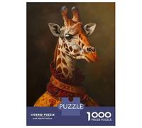 Jigsaw Puzzles 1000 Pieces for Teenagers Medieval Giraffe Portrait Jigsaw for Adults Relaxing Games Improve Memory Stress Reduction Gifts 38x26cm/1000pcs