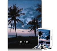 Jigsaw Puzzles 1000 Pieces for Teenagers Miami Beautiful Design Game Difficult Challenge Anti-Stress Toys Size 50x75cm