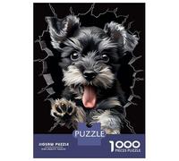 Jigsaw Puzzles 1000 Pieces for Teenagers Miniature Schnauzer Puzzle for Adults Brain Teaser Game Stress Reliever for Birthday, Chrismas 52x38cm/1000pcs