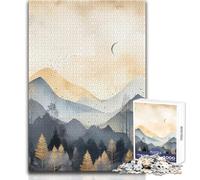 Jigsaw Puzzles 1000 Pieces for Teenagers Misty Pines Toy Intellectual Game Enhance Memory Gift Birthday Size 38x26cm