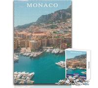Jigsaw Puzzles 1000 Pieces for Teenagers Monaco Beautiful Design Game Difficult Challenge Anti-Stress Toys Size 38x52cm