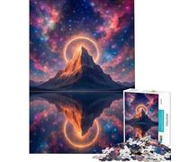 Jigsaw Puzzles 1000 Pieces for Teenagers Mountain Peak with Cosmic Reflection Jigsaw 1000 Pieces Home Decoration Toys Wall Decoration Deal As Gifts for The Whole Family (50x75cm)