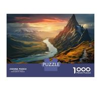 Jigsaw Puzzles 1000 Pieces for Teenagers Mountain River Sunset Landscape Jigsaw for Adults DIY Toys But Fun And Humorous Help The Brain Exercise 52x38cm/1000pcs