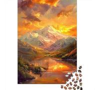 Jigsaw Puzzles 1000 Pieces for Teenagers Mountain Sunset Reflections Adult Jigsaw Puzzle Relax Games Analysis And Logic Unique Birthday And Gifts 38x26cm/1000pcs