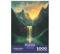 Jigsaw Puzzles 1000 Pieces for Teenagers Mountain Waterfall Sunset Jigsaws for Adults Fun Games Perfect Decoration Unique Birthday And Gifts 38x26cm/1000pcs