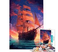 Jigsaw Puzzles 1000 Pieces for Teenagers Mysterious Pirate Ship Jigsaw 1000 Pieces Home Decoration Toys Wall Decoration Deal As Gifts for The Whole Family (50x75cm)